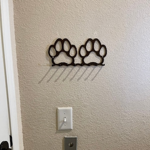 Double Paw Key Hanger (Or Small Leash!) Copper Vein Color