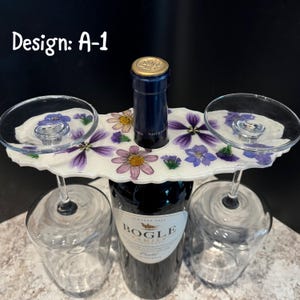 Wine Glass Holder , Wine Bottle Topper , Gift for Wine Lover , Unique Gifts for Her ,