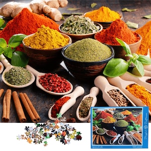 Jigsaw Puzzles for Adults, 1000 Pieces, Indian Spices Food Theme, SPICE OF LIFE