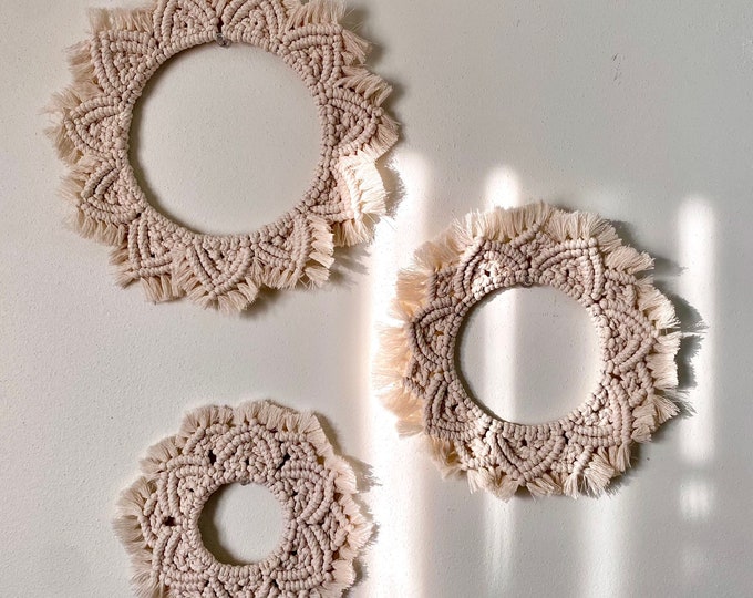 Macramé Mandala Wall Art, Small Medium Large Circle Macrame Wall Decor ...