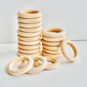 Wooden Rings for Crafts, Unfinished Wood Macrame Rings, Durable Lightweight Wood Rings for Macrame Crafts DIY, macrame supplies
