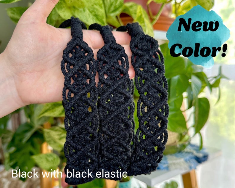 boho headband macrame, bohemian hair accessories, hippie headband, woven headband, boho gifts for women immagine 7