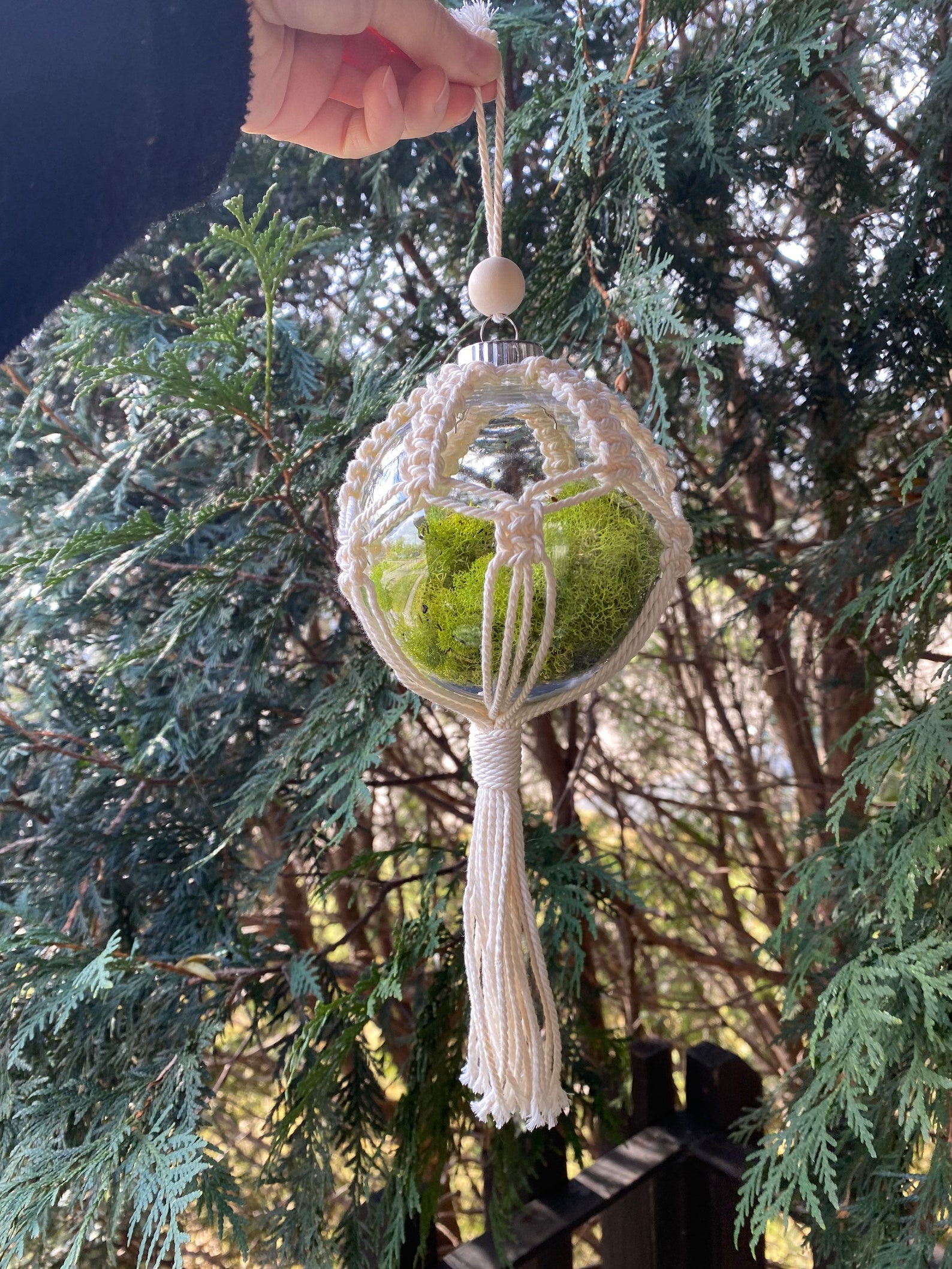 Macrame Christmas Ornament Macrame Ball Ornaments Macrame Etsy