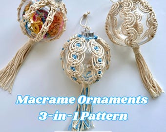 Makramee-Ornamentmuster - 3 in 1 Kugel-Ornamentmuster