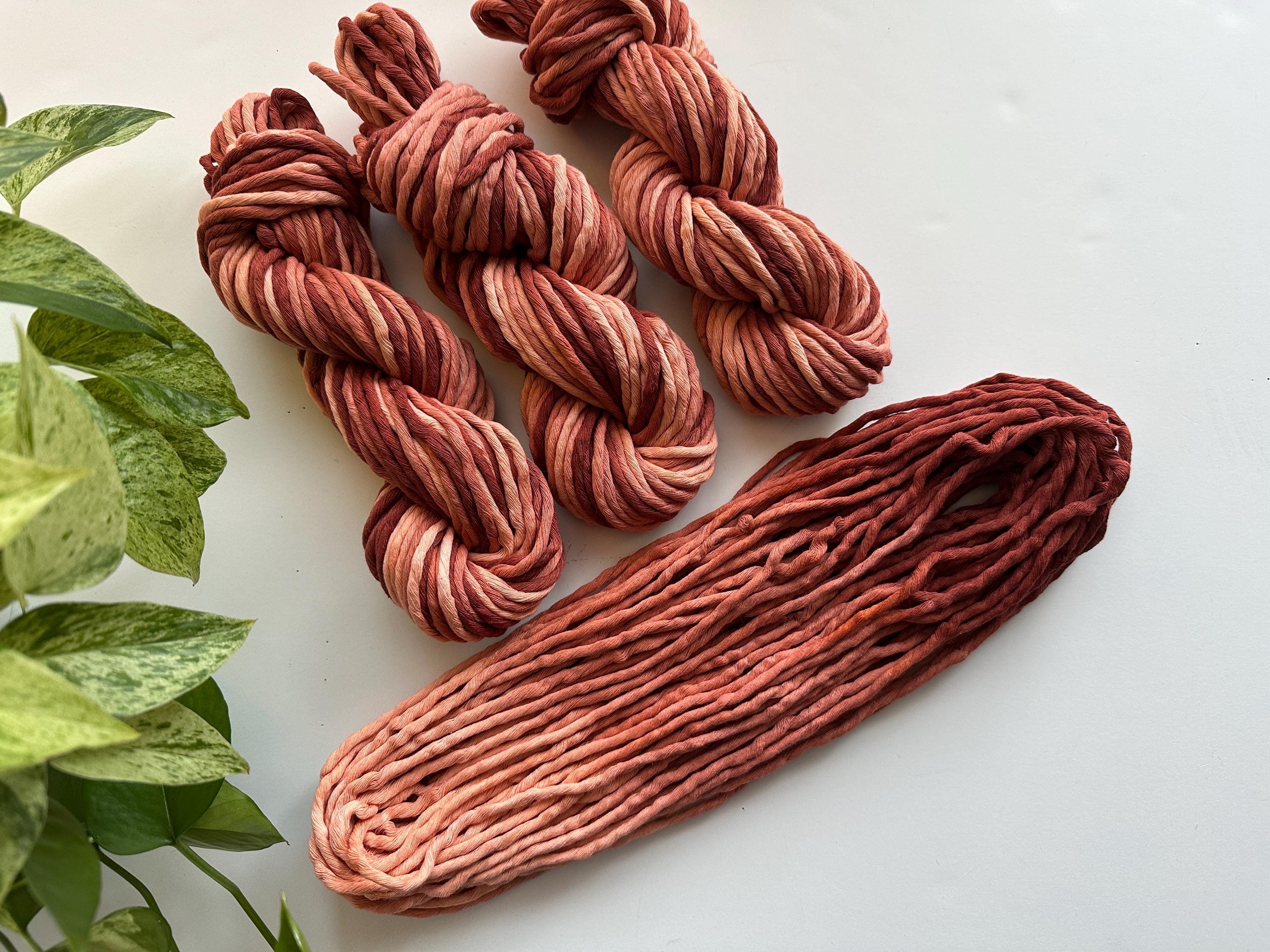 Hand Dyed Gradient Macrame Cord, 3mm Recycled Cotton Rope, Single…