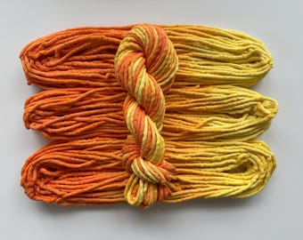 Hand Dyed Macrame Cord, Multi Colored Cotton Rope, 4mm Single Strand Macrame Cord, weaving string, chunky craft yarn