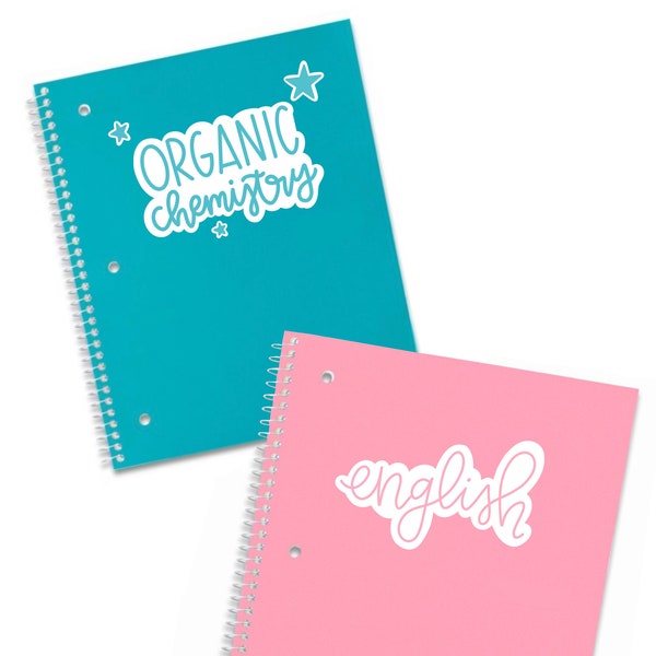 Subject Notebook Etsy