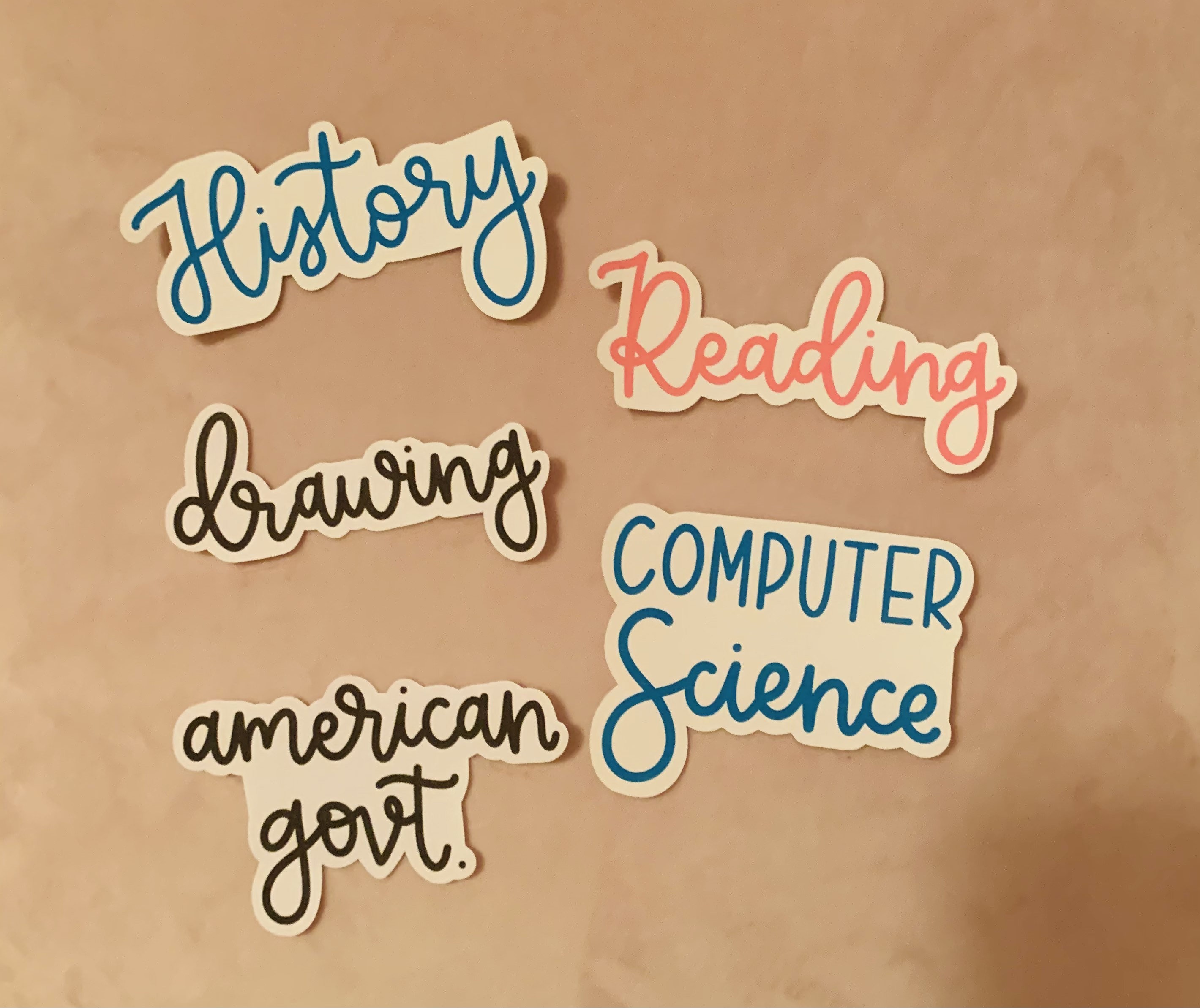 Custom Subject Notebook Sticker | Etsy