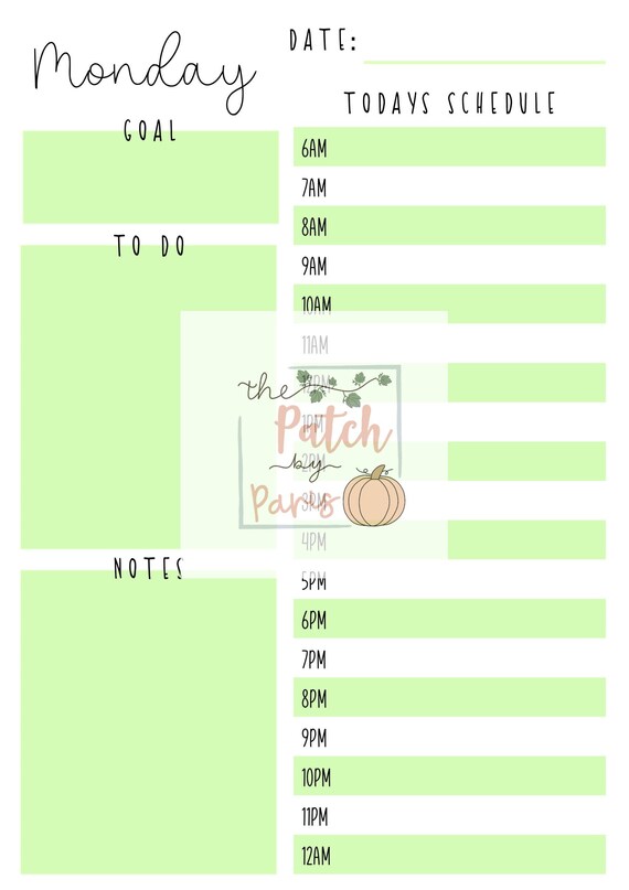 printable daily planner weekly planner monthly planner etsy