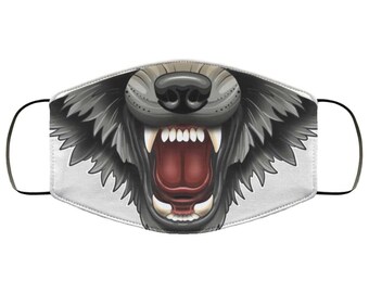 Wolf Face Mask Etsy