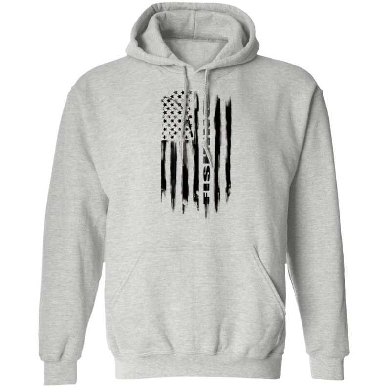 Fishing Saltwater Fresh Water Fish American Flag Pullover Hoodie