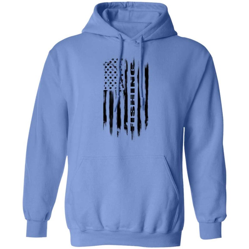 Fishing Saltwater Fresh Water Fish American Flag Pullover Hoodie