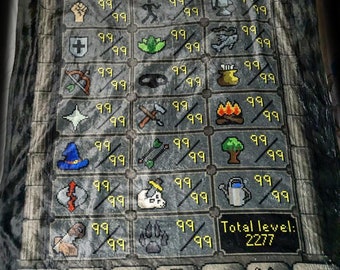 Runescape Max Stat Throw Blanket (Highest Image Quality)