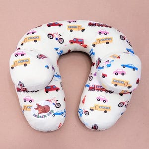 Sahara Nap Neck Pillow for Children / Child Car Pillow / Minky Soft Cushion / Travel Pillow / Plush / Kids Gifts / Carseat Accessory Cars Trains Planes