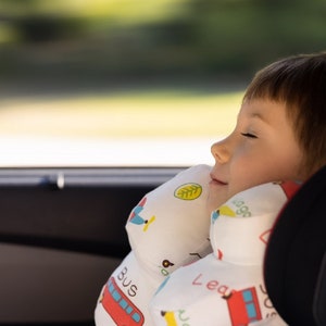 Travel Pillow / Plain Gray Color / Stroller Accessory / Booster Neck Cushion / Christmas Gift / Headrest Airplane Pillow / Kids Neck Pillow