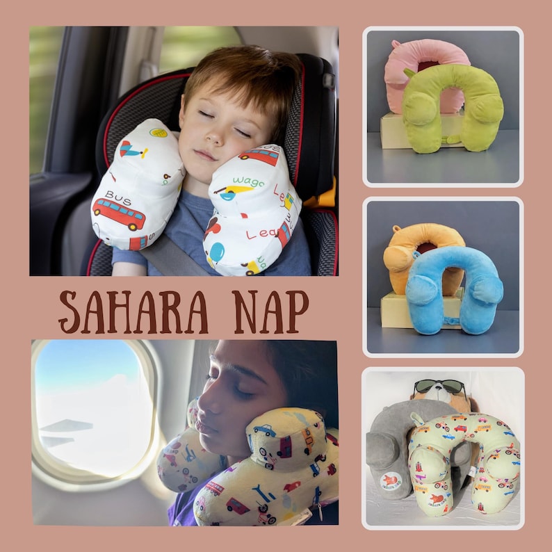 Sahara Nap Neck Pillow for Children / Child Car Pillow / Minky Soft Cushion / Travel Pillow / Plush / Kids Gifts / Carseat Accessory image 20