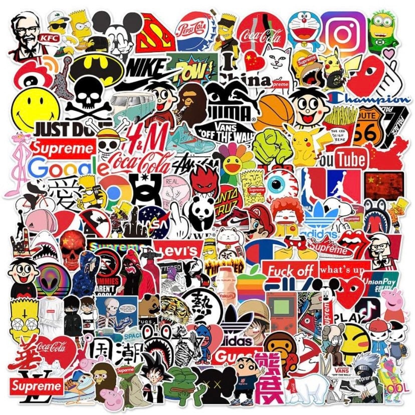 Cheap Logo Stickers
 Brand Logo Vinyl Stickers Random Packs of logos symbols and