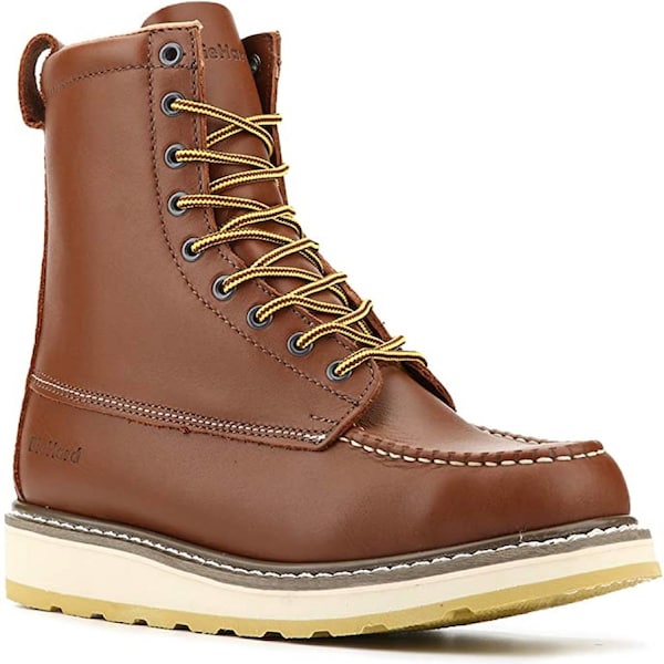 DieHard Work Boots for Men, 8" SureTrack Soft Toe Slip Resistant Moc Toe Mens Work Boots