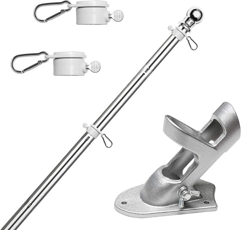 Flag Pole Kit 6 Ft,flag Pole With Bracket,heavy Stainless Steel Garden