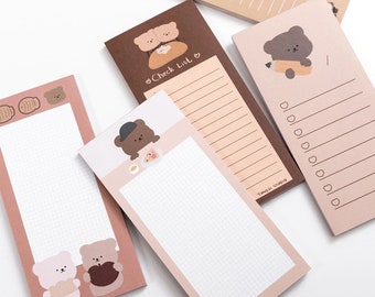 Cute Bear Notepads - Set of 50 Sheets