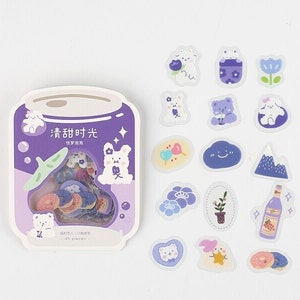 Cute Colorful Stickers Set of 45 Pieces Purple