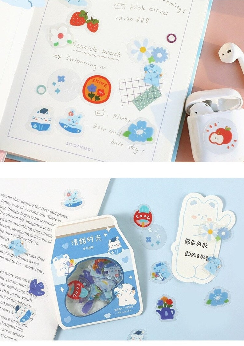 Cute Colorful Stickers Set of 45 Pieces image 8