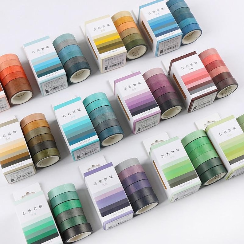 Basic Color Scheme Washi Tape \u2013 Set of 6 Greens and Yellows