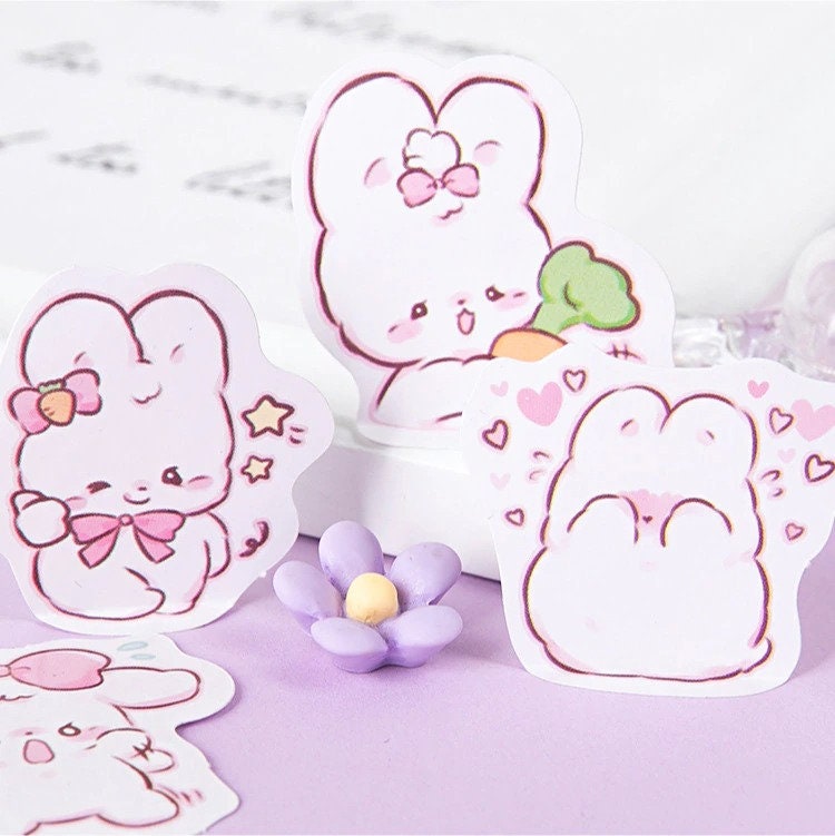 Cute Bunny Stickers Set of 45 Etsy UK