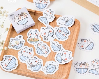 Cat Bowl Stickers – Set of 45