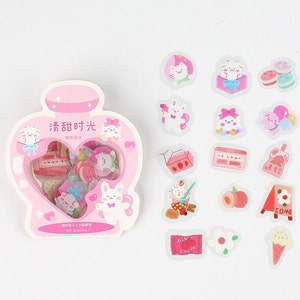 Cute Colorful Stickers Set of 45 Pieces Pink