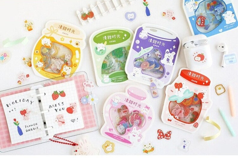 Cute Colorful Stickers Set of 45 Pieces image 10