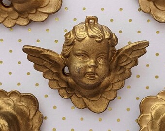 Shabby Chic Rustic Antique Silver Metal Angel Cherub Christmas Tree Decoration
