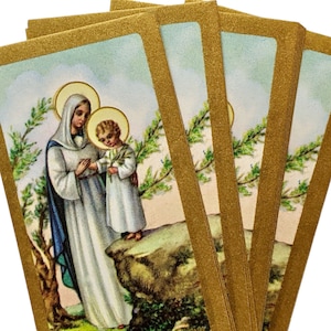 12 Pieces-Mini Vintage Madonna and Infant Jesus Holding Vine Vintage Holy Prayer Card Image- Printed on Paper in Italy- 1960s