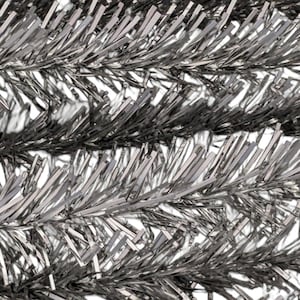 1 Yard- Large Vintage Wired Shiny Silver Tinsel Cord- 1990S- Made in the USA