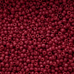 1oz- Antique Dark Red Venetian Square Cut Seed Beads- 1800s-1920s- Made in Venice, Italy