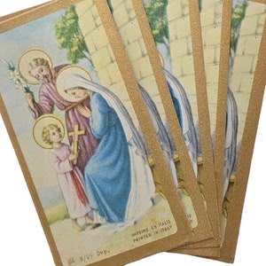 12pcs- Mini Vintage Mary, Joseph and Baby Jesus Holy Card Image- 1960s- Printed in Italy