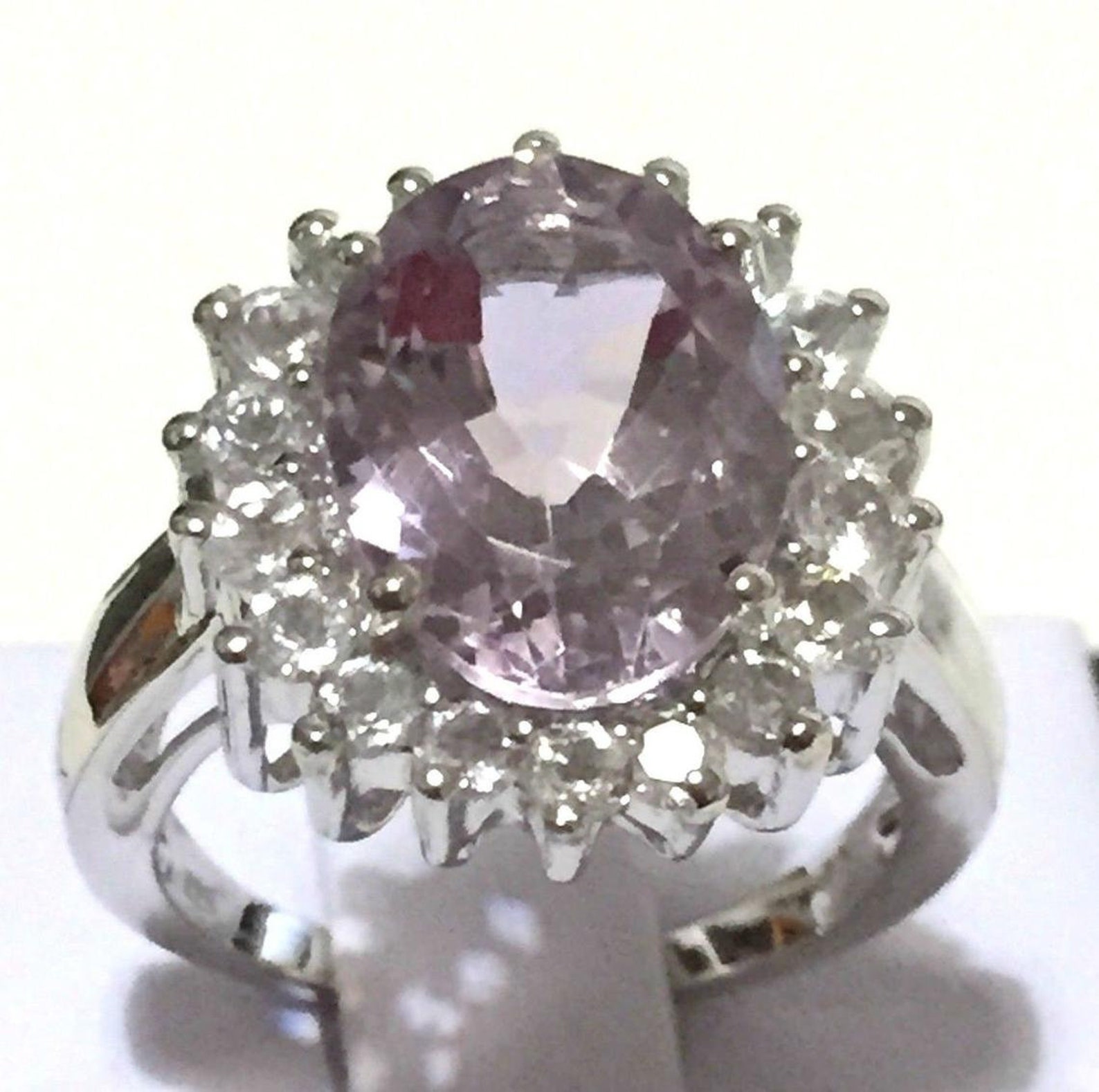 Genuine Pink Amethyst Engagement Ring Genuine 7.16ct TW Pink Etsy