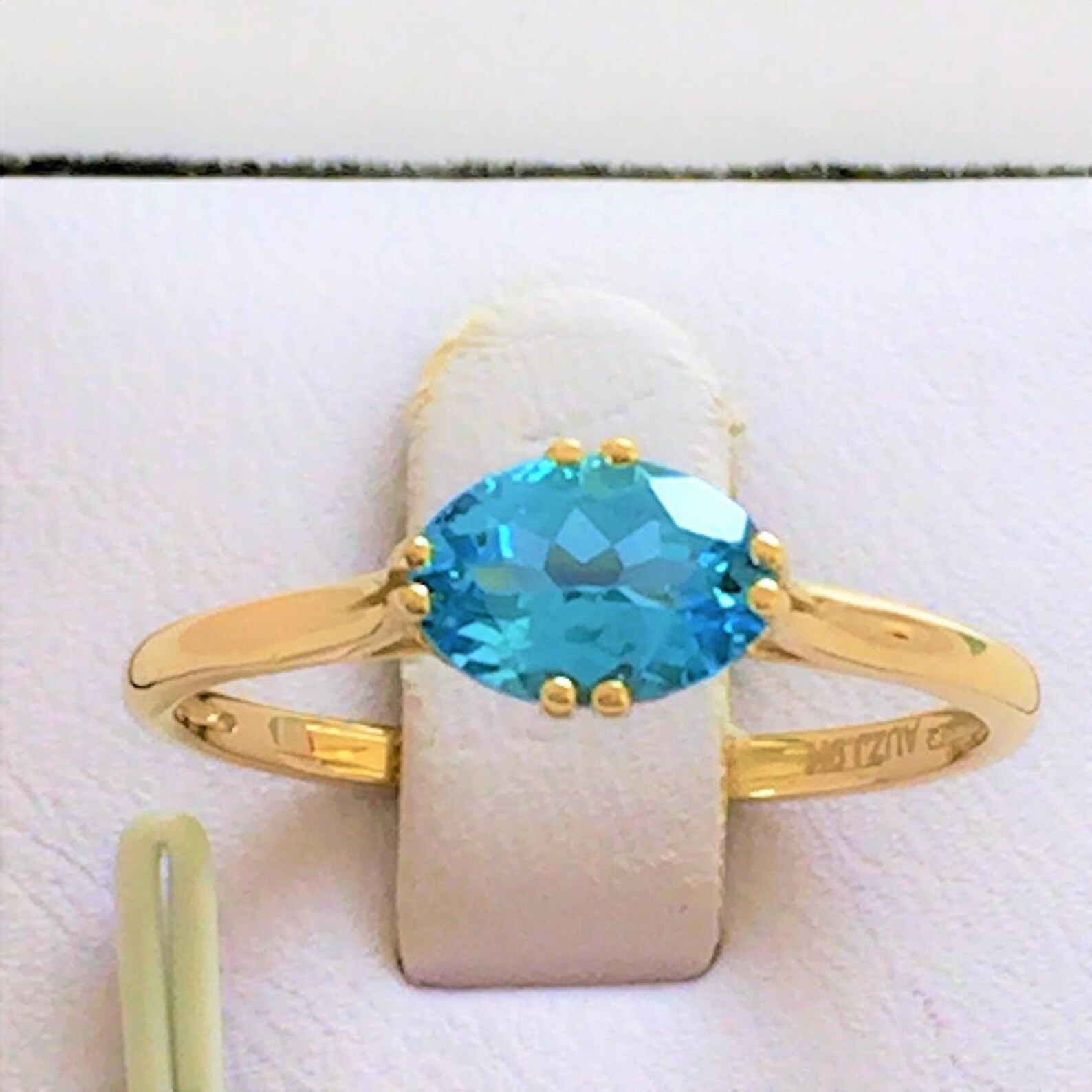 Wedding rings engagement 9k yellow gold Gemstone ring oval Etsy