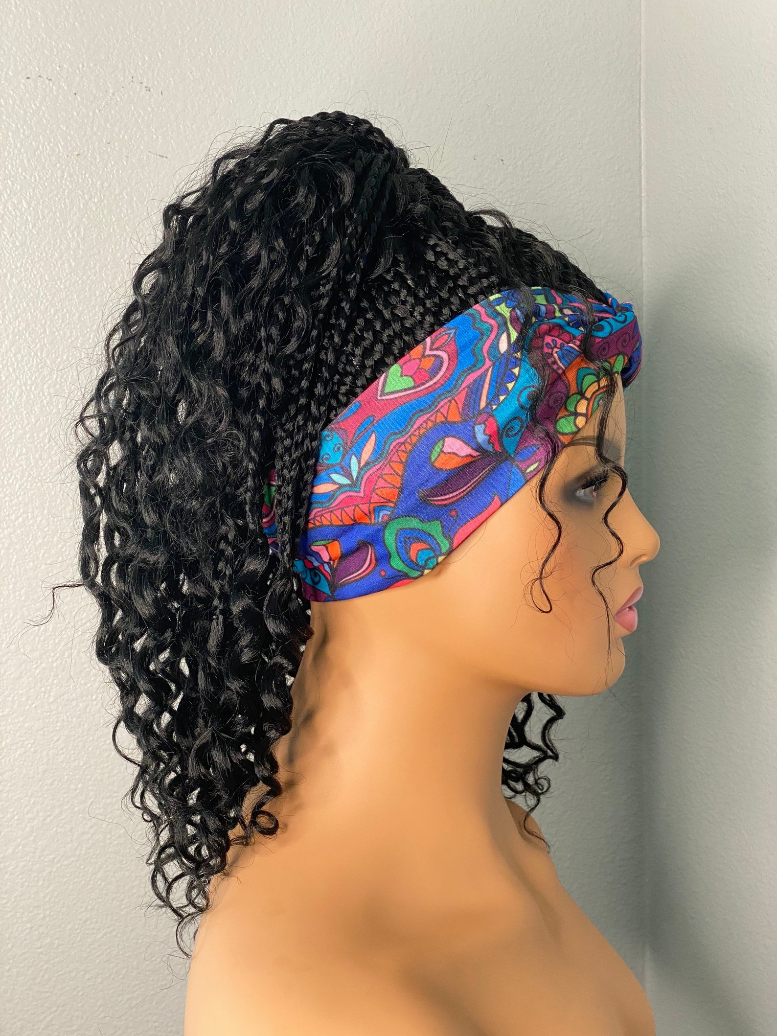 Headband Wig Braid Ponytail Bun Etsy