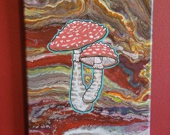 フライアマニタ オリジナルアクリル絵画 8 x 10