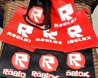 Roblox Favor Bags Etsy - roblox treat bags black red treat bags birthdays