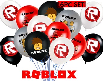 Roblox Party Supplies Etsy - roblox character with green balloon