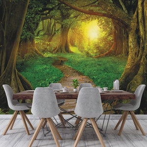Carta da parati murale "Foresta Magica" - Trasforma il tuo spazio in un'oasi magica con la carta da parati "Natura Incantata" per un arredamento tranquillo.