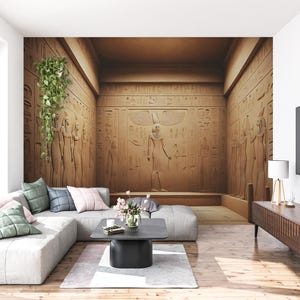 Ancient Egypt Mural Art: Majestic Pharaoh Tomb, Exotic Hieroglyphic Wall Decor, Temple Charm, Historical Elegance