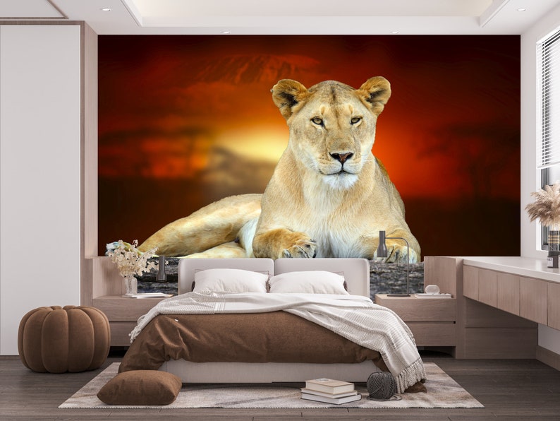 Savanna Mural Wallpaper | Gazelle in Golden Grasslands main image 1