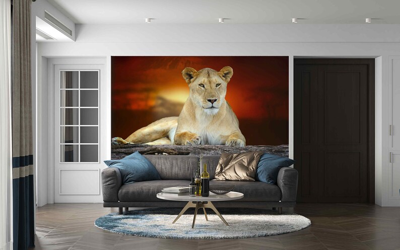 Savanna Mural Wallpaper | Gazelle in Golden Grasslands