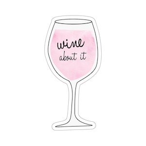 Vino su di esso Adesivo / Adesivo vino / Adesivo vino rosso / Adesivo bevanda / Vino su di esso Adesivo / Laptop Adesivo vinile Decalcomania