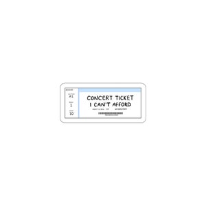 Konzert-Ticket-Aufkleber | Musik-Aufkleber | Konzert-Aufkleber | Lustige Aufkleber | Ticket-Aufkleber | Laptop Vinyl Aufkleber Aufkleber