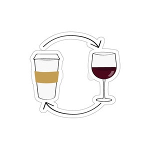 Adesivo da caffè a vino / adesivo vino rosso / adesivo per caffè / adesivo per feste / adesivo divertente / decalcomania adesivo in vinile laptop