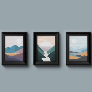 Boho 3 Set minimalistische Natur Poster, druckbare Wandkunst, Wand-Dekor, druckbare, digitale Download